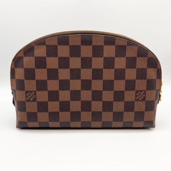 LOUIS VUITTON Damier Ebene Pochette Cosmetic GM Pouch Clutch - Picture 1 of 9